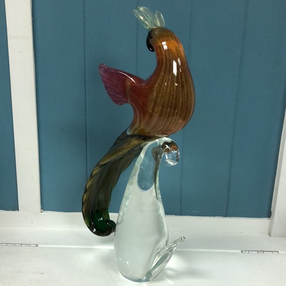 Vintage MCM c1950s Alfredo Barbini Murano Glass Cockatoo Parrot Bird Italy Art - Picture 6 of 10